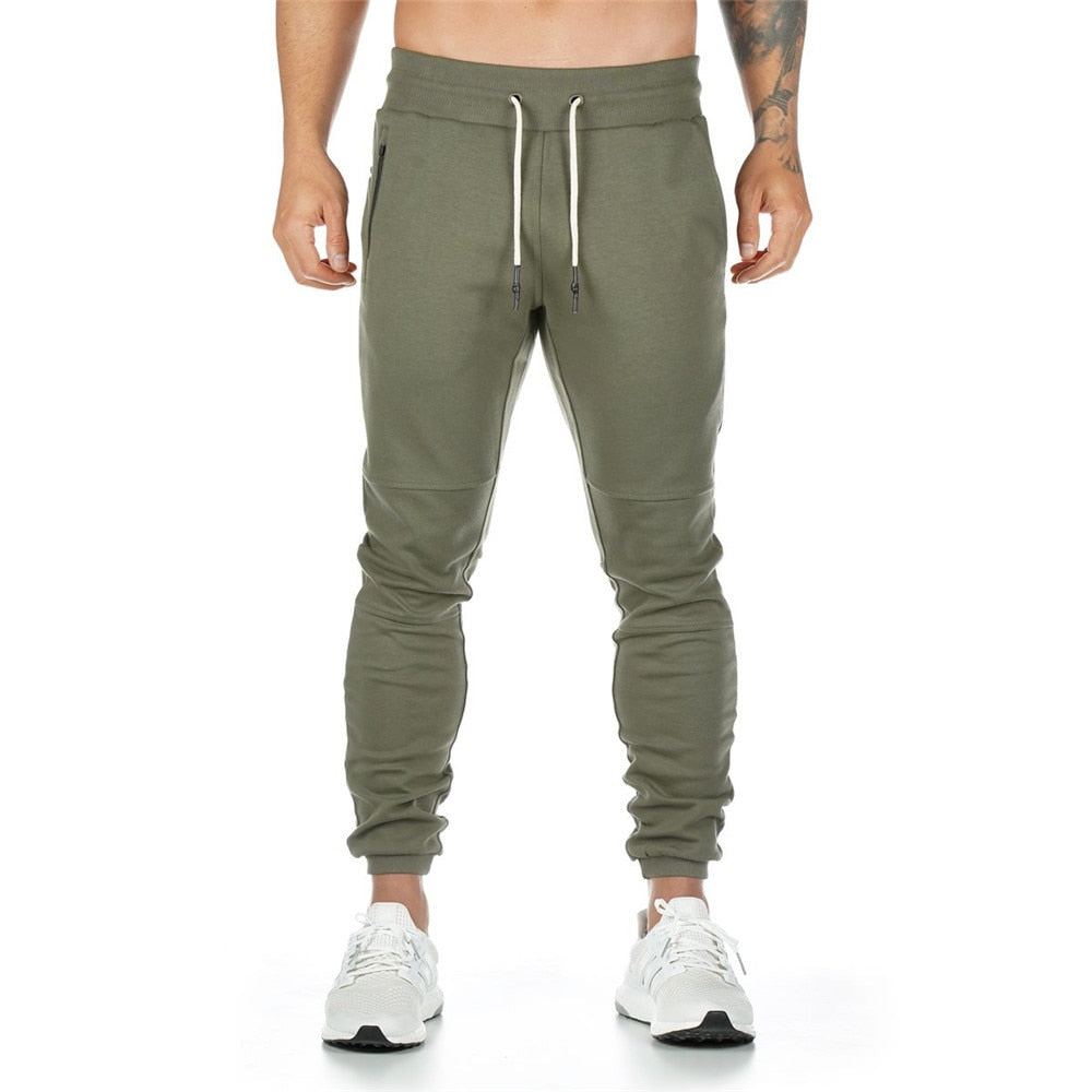 Jogging vert kaki avec poche pour téléphone portable pour crossfit, calisthenics ou fitness