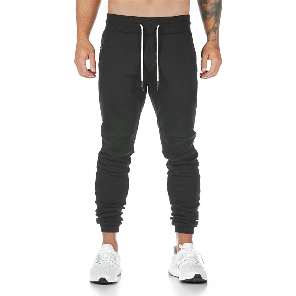 Jogging noir avec poche pour téléphone portable pour crossfit, calisthenics ou fitness