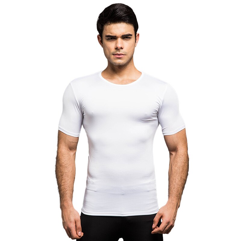 T-Shirt ajusté à manches courtes blanc pour crossfit, calisthenics ou fitness