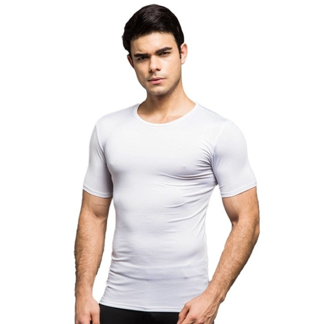 T-Shirt ajusté à manches courtes blanc pour crossfit, calisthenics ou fitness