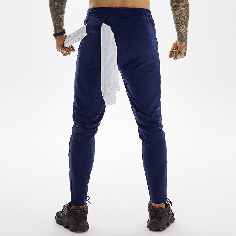 Jogging premium tapered bleu pour crossfit, calisthenics ou fitness