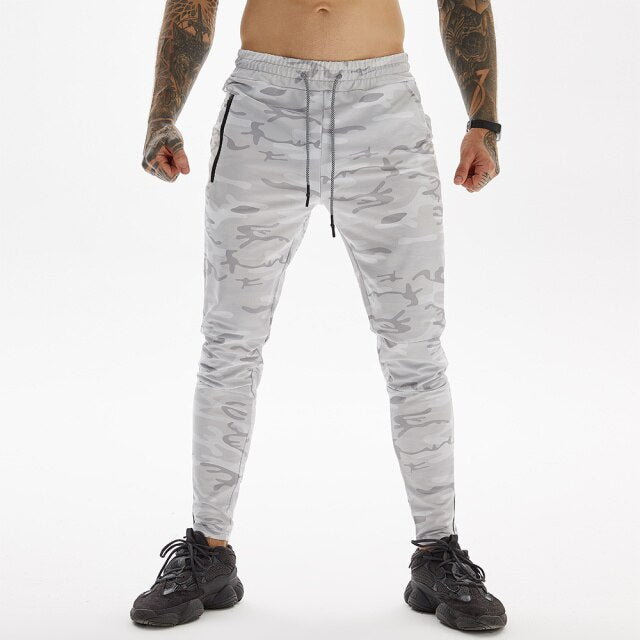 Jogging premium tapered camouflé blanc pour crossfit, calisthenics ou fitness